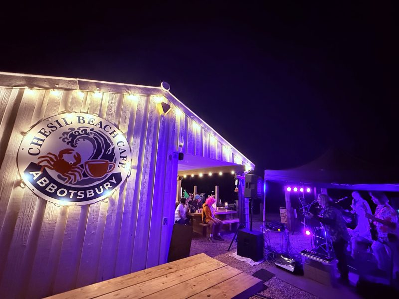 Chesil Beach Cafe at Night Dorset Venue