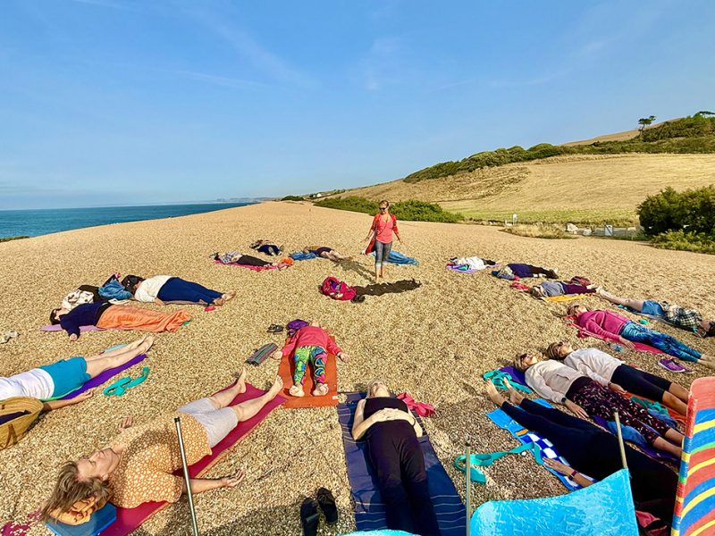 Chesil Beach Cafe Outdoor Sea Yoga Class Abbotsbury Dorset
